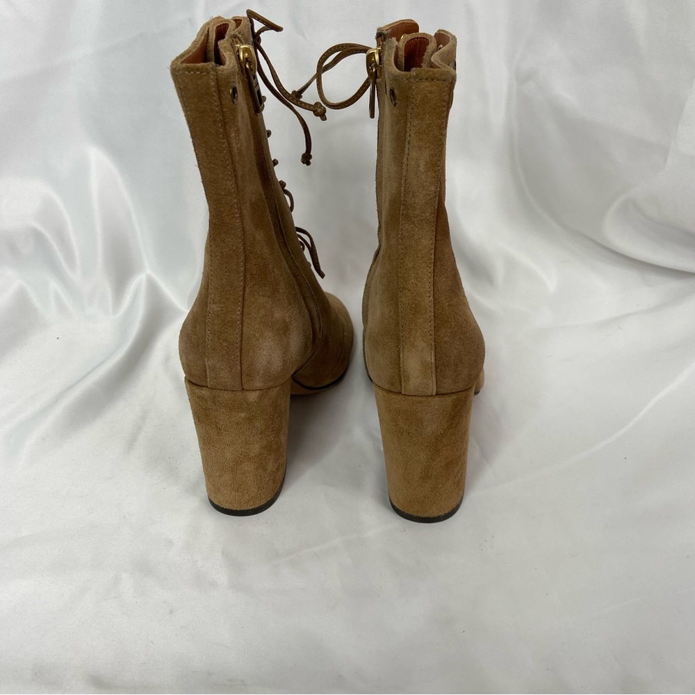 Coach Camel Suede Dean Lace Up Booties - Picture 3 of 10